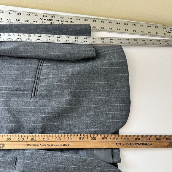 Lands End Womens Pinstripe Blazer Size 12 Gray 2 Button Career - Picture 6 of 11